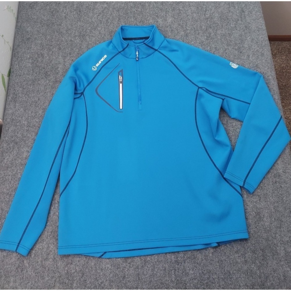 Sunice Allendale‎ Pullover Sweater Mens 2XL XXL Blue Tech Golf Outdoor Mock Neck